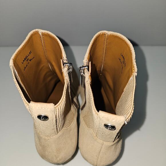 Donald Pliner Labell Ankle Boot Womens 9 Tan Suede Platform Heel Fall Fashion - Picture 11 of 15